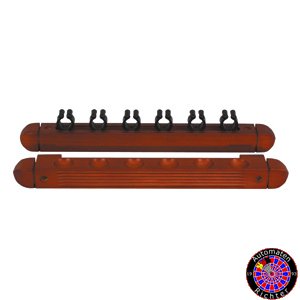 Queue Halter f�r 6 Queues, dunkles Holz